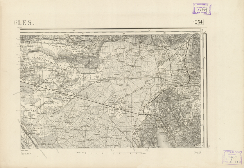 (N:22919) CARTE DE FRANCE - ARLES (B0019500) Carte e stampe antiche: riproduzione a colori su carta (formato A2)