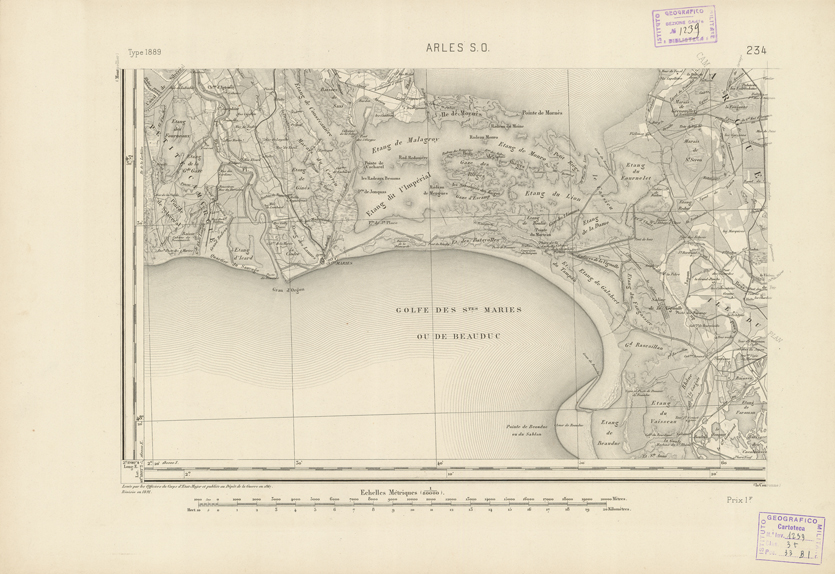 (N:22921) CARTE DE FRANCE - ARLES S.O. (B0019502) Carte e stampe antiche: riproduzione a colori su carta (formato A2)