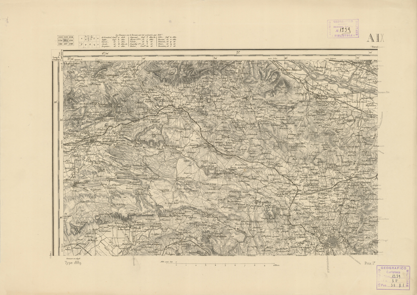 (N:22922) CARTE DE FRANCE - AIX (B0019503) Carte e stampe antiche: riproduzione a colori su carta (formato A2)