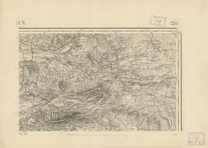 (N:22923) CARTE DE FRANCE - AIX (B0019504) Carte e stampe antiche: riproduzione a colori su carta (formato A2)