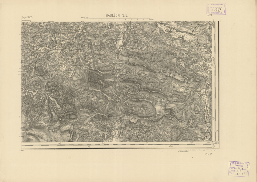 (N:22935) CARTE DE FRANCE - MAULEON S.E. (B0019516) Carte e stampe antiche: riproduzione a colori su carta (formato A2)