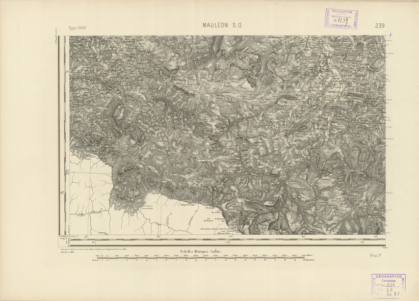 (N:22936) CARTE DE FRANCE - MAULEON S.O. (B0019517) Carte e stampe antiche: riproduzione a colori su carta (formato A2)