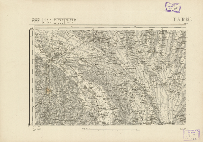 (N:22937) CARTE DE FRANCE - TARBES (B0019518) Carte e stampe antiche: riproduzione a colori su carta (formato A2)