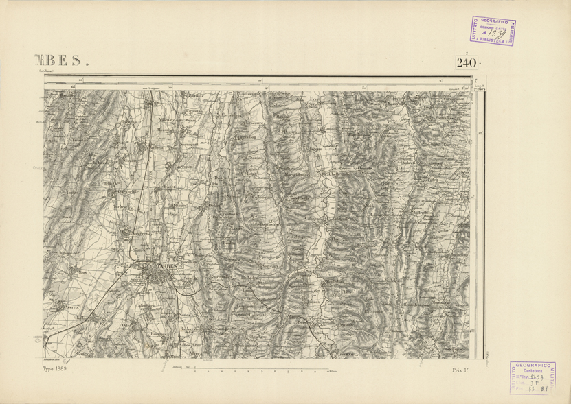 (N:22939) CARTE DE FRANCE - TARBES (B0019519) Carte e stampe antiche: riproduzione a colori su carta (formato A2)