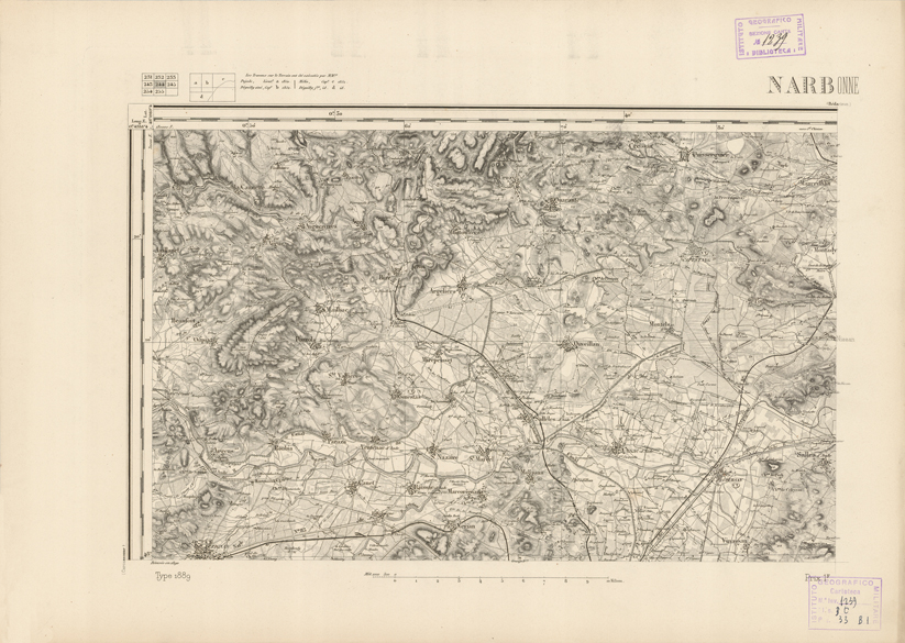 (N:22949) CARTE DE FRANCE - NARBONNE (B0019530) Carte e stampe antiche: riproduzione a colori su carta (formato A2)