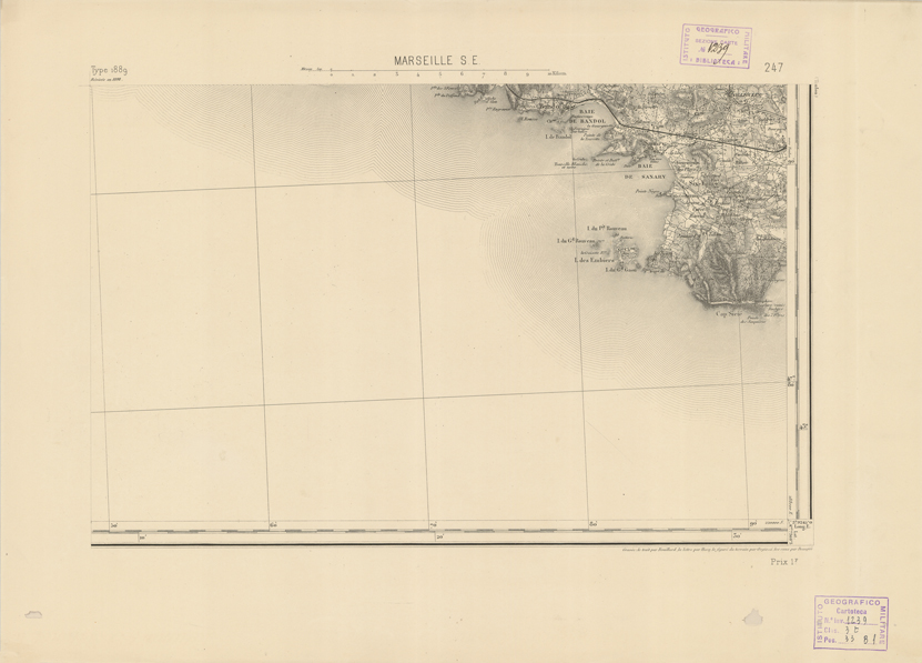 (N:22958) CARTE DE FRANCE - MARSEILLE S.E. (B0019539) Carte e stampe antiche: riproduzione a colori su carta (formato A2)