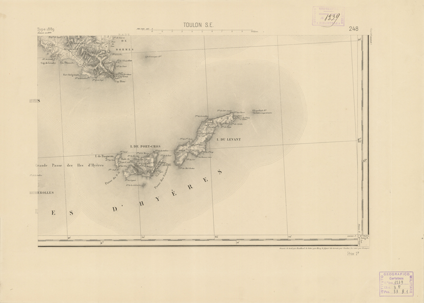 (N:22961) CARTE DE FRANCE - TOULON S.E. (B0019542) Carte e stampe antiche: riproduzione a colori su carta (formato A2)