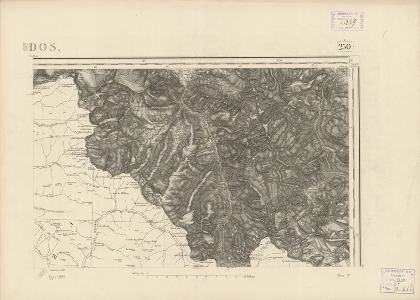 (N:22965) CARTE DE FRANCE - URDOS (B0019546) Carte e stampe antiche: riproduzione a colori su carta (formato A2)