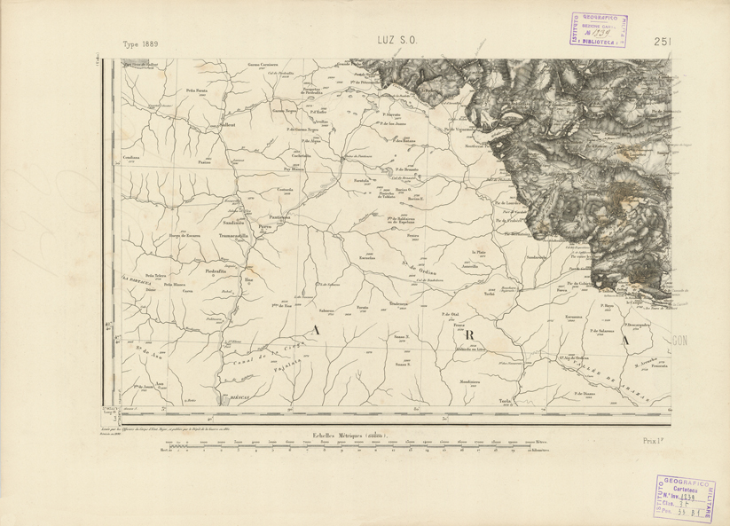 (N:22969) CARTE DE FRANCE - LUZ S.O. (B0019550) Carte e stampe antiche: riproduzione a colori su carta (formato A2)