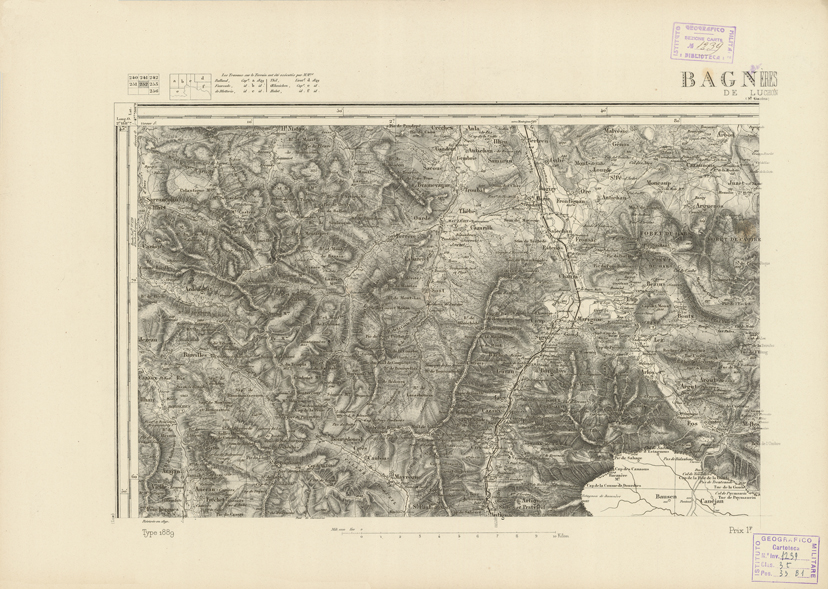 (N:22970) CARTE DE FRANCE - BAGNERES DE LUCHON (B0019551) Carte e stampe antiche: riproduzione a colori su carta (formato A2)
