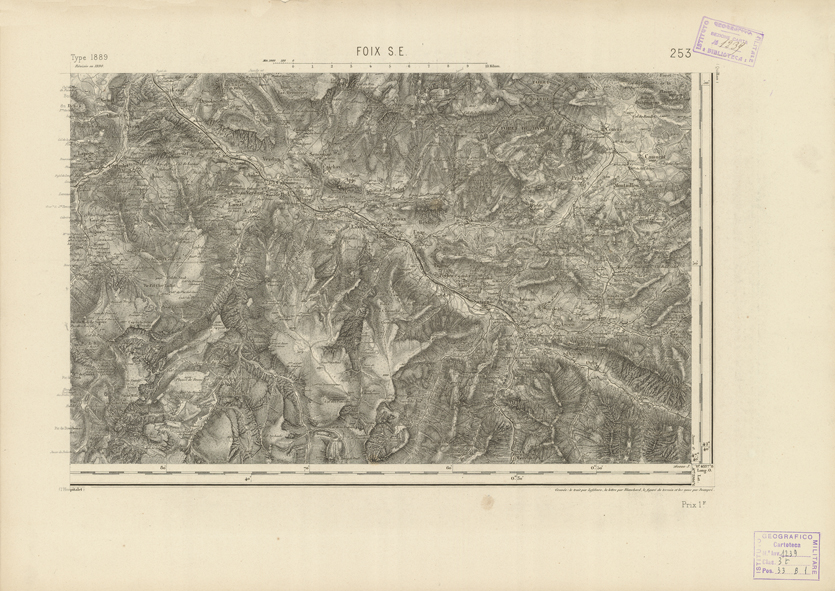 (N:22976) CARTE DE FRANCE - FOIX S.E. (B0019557) Carte e stampe antiche: riproduzione a colori su carta (formato A2)