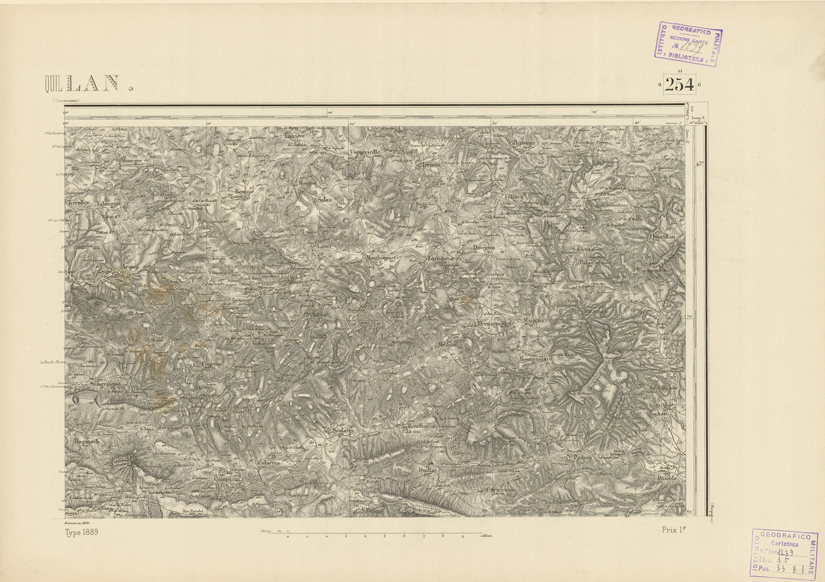 (N:22979) CARTE DE FRANCE - QUILLAN (B0019560) Carte e stampe antiche: riproduzione a colori su carta (formato A2)