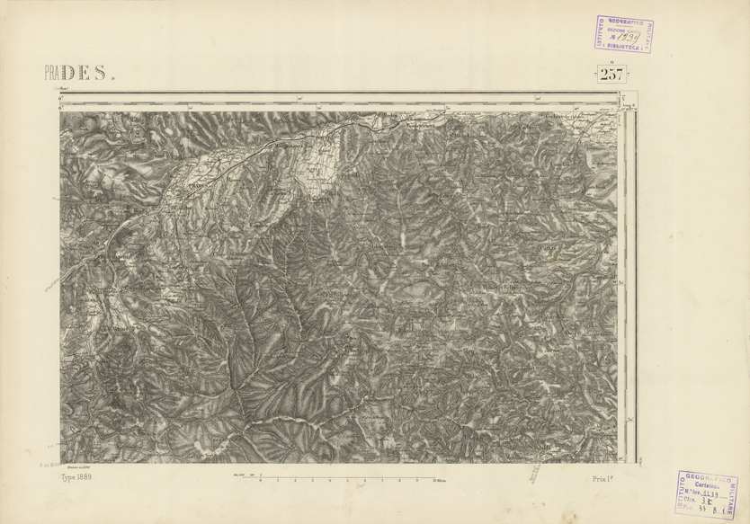 (N:22988) CARTE DE FRANCE - PRADES (B0019569) Carte e stampe antiche: riproduzione a colori su carta (formato A2)