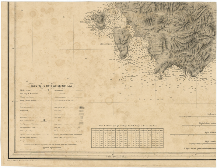 (N:26343) CARTA DELL'ISOLA E REGNO DI SARDEGNA - Foglio 7 (B0019587) Carte e stampe antiche: riproduzione a colori su carta (formato A2)