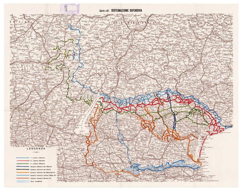 (N:29010) L'ESERCITO ITALIANO NELLA GRANDE GUERRA (1915-1918) - Carta n. 9: SISTEMAZIONE DIFENSIVA (B0019892) Carte e stampe antiche: riproduzione a colori su carta (formato A2)