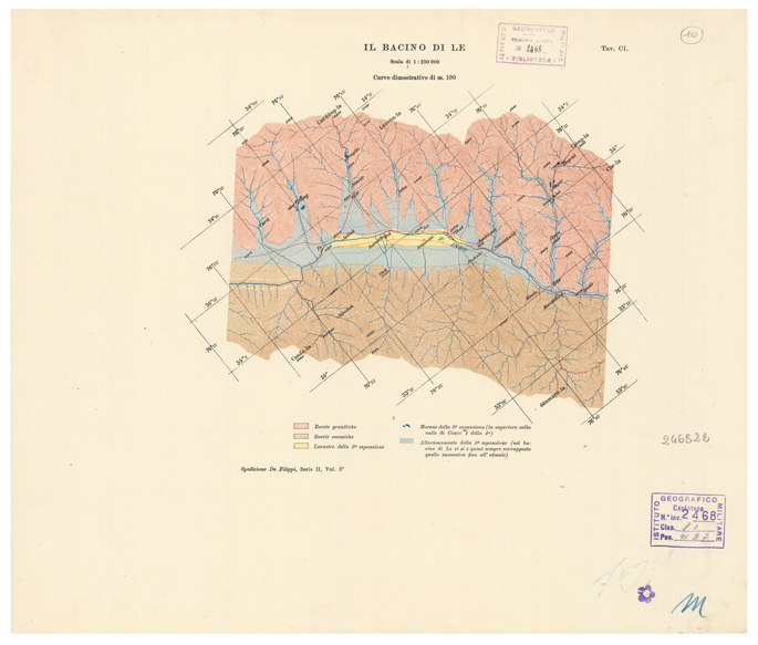 (N:33037) INDIA BRITANNICA - SPEDIZIONE DE FILIPPI NELL'HIMALAIA - IL BACINO DI LE (B0019945) Carte e stampe antiche: riproduzione a colori su carta (formato A2)