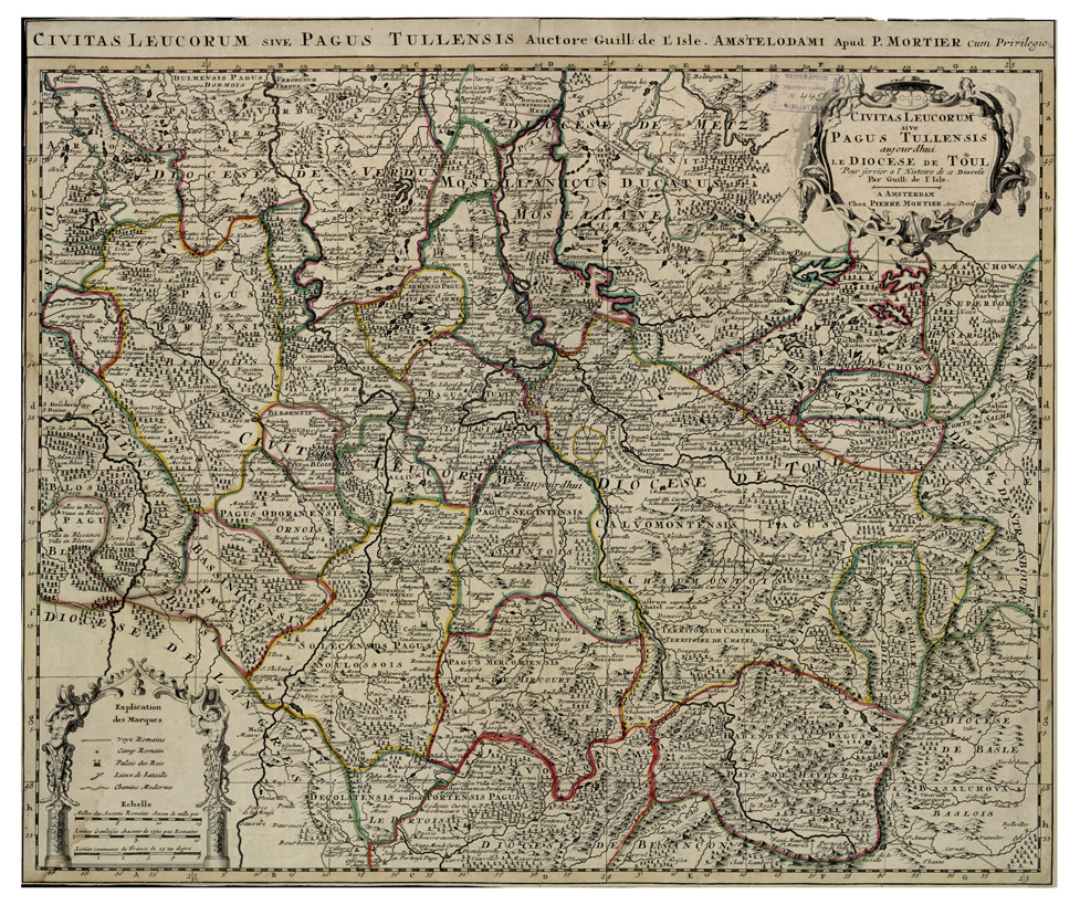 (N:34086) FRANCIA - CIVITAS LEOCORUM SIVE PAGUS TULLEUSIS ETC... (B0020110) Carte e stampe antiche: riproduzione a colori su carta (formato A2)