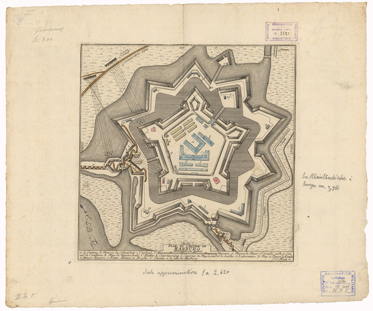 (N:35846) PLAN DU CHATEAU DE HARBURG (B0021160) Carte e stampe antiche: riproduzione a colori su carta (formato A2)