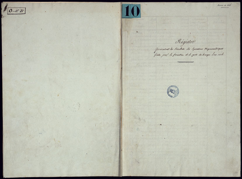 (N:23003) BROUILLON DU REGISTRE PRESENTANT LES RESULTATS DES OPERATIONS TRIGONOMETRIQUE FAITES POUR LA FORMATION DEL LA CARTE DES BAUGES L'AN 1816 - Libretto 1 (CA000070, CA000071, CA000072, CA000073, CA000074, CA000075, CA000076, CA000077) Carte e stampe antiche: riproduzione a colori su carta (formato A2)