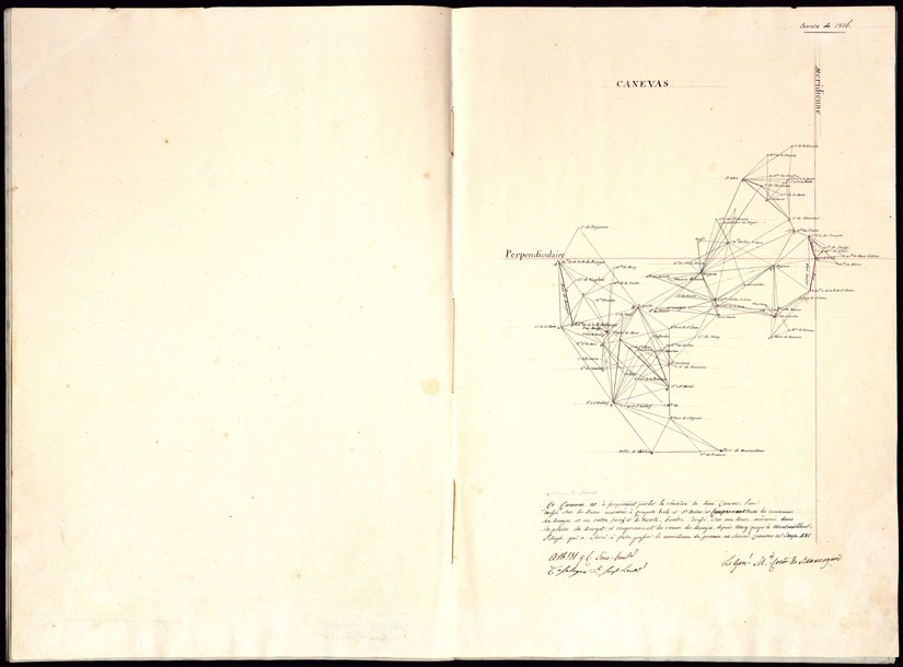 (N:23003) BROUILLON DU REGISTRE PRESENTANT LES RESULTATS DES OPERATIONS TRIGONOMETRIQUE FAITES POUR LA FORMATION DEL LA CARTE DES BAUGES L'AN 1816 - Libretto 1 (CA000070, CA000071, CA000072, CA000073, CA000074, CA000075, CA000076, CA000077) Carte e stampe antiche: riproduzione a colori su carta (formato A2)
