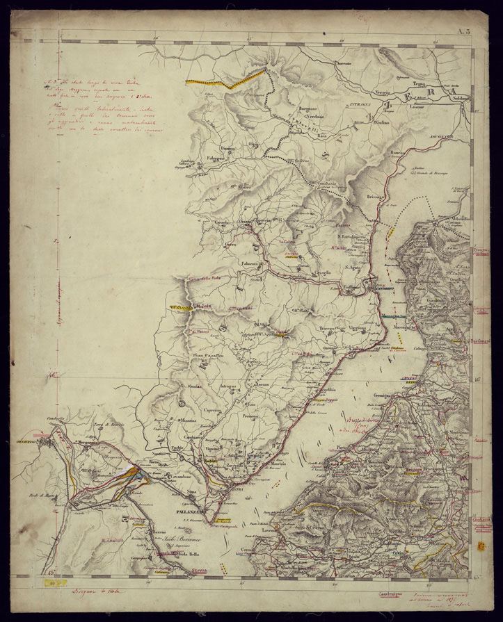 (N:4912) CARTA TOPOGRAFICA DELLA LOMBARDIA, VENETO E ITALIA CENTRALE - FOGLIO A3 STRESA. (CA000168) Carte e stampe antiche: riproduzione a colori su carta (formato A2)
