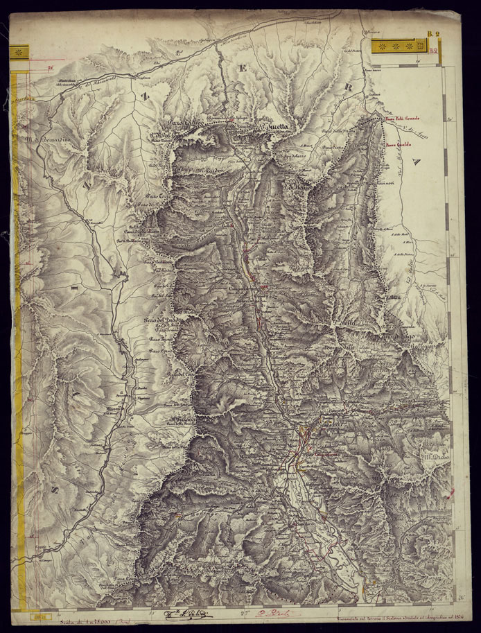 (N:3823) CARTA TOPOGRAFICA DELLA LOMBARDIA, VENETO E ITALIA CENTRALE - FOGLIO B2 CHIAVENNA. (CA000171) Carte e stampe antiche: riproduzione a colori su carta (formato A2)