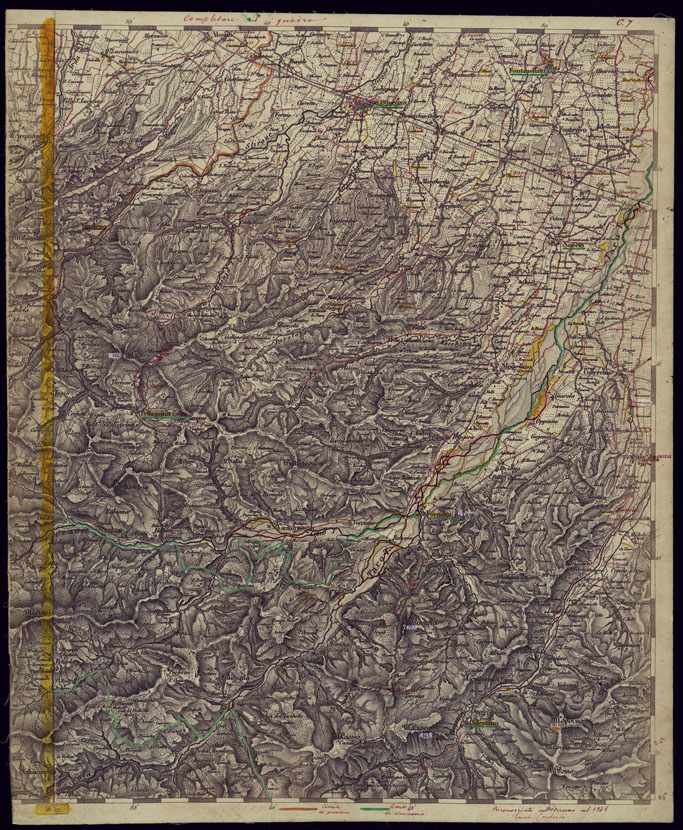 (N:1720) CARTA TOPOGRAFICA DELLA LOMBARDIA, VENETO E ITALIA CENTRALE - FOGLIO C7 (EST) FORNOVO DI TARO. (CA000191) Carte e stampe antiche: riproduzione a colori su carta (formato A2)
