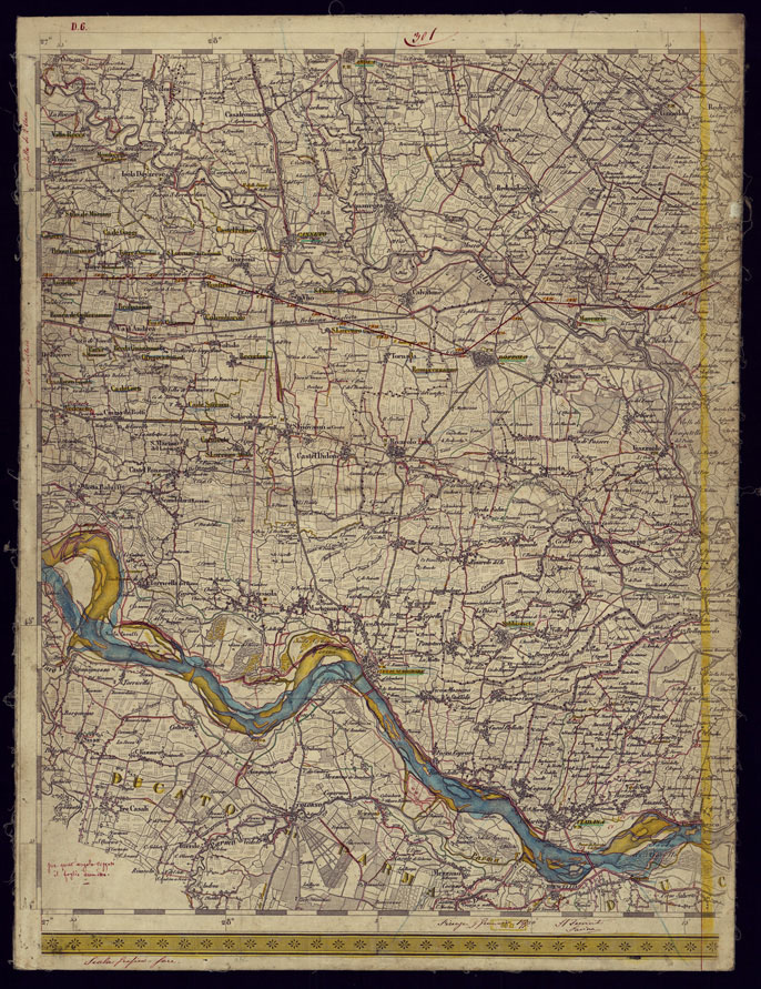 (N:1651) CARTA TOPOGRAFICA DELLA LOMBARDIA, VENETO E ITALIA CENTRALE - FOGLIO D6 (OVEST) CASALMAGGIORE. (CA000204) Carte e stampe antiche: riproduzione a colori su carta (formato A2)