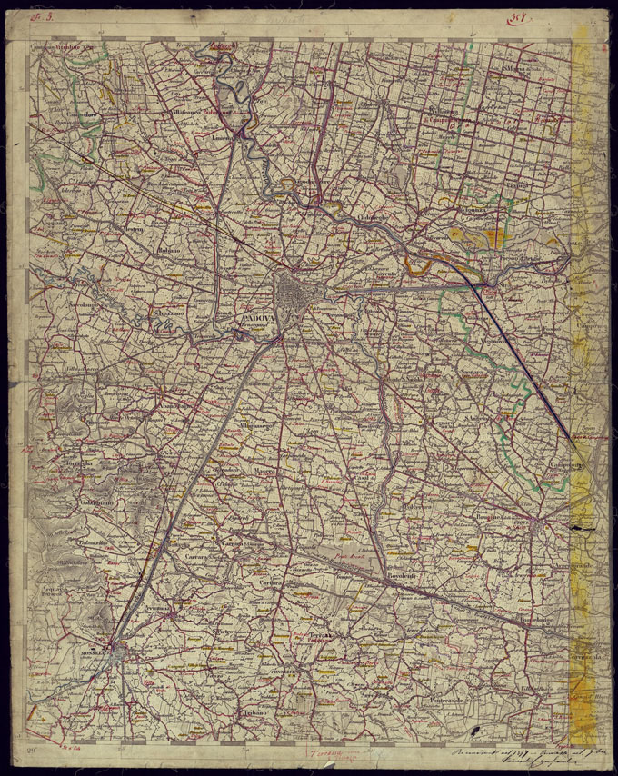 (N:1156) CARTA TOPOGRAFICA DELLA LOMBARDIA, VENETO E ITALIA CENTRALE  - FOGLIO F5 (OVEST) PADOVA. (CA000238) Carte e stampe antiche: riproduzione a colori su carta (formato A2)