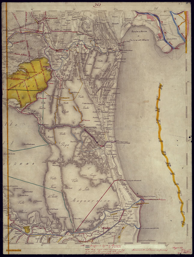 (N:1151) CARTA TOPOGRAFICA DELLA LOMBARDIA, VENETO E ITALIA CENTRALE - FOGLIO F7 (EST) COMACCHIO. (CA000243) Carte e stampe antiche: riproduzione a colori su carta (formato A2)