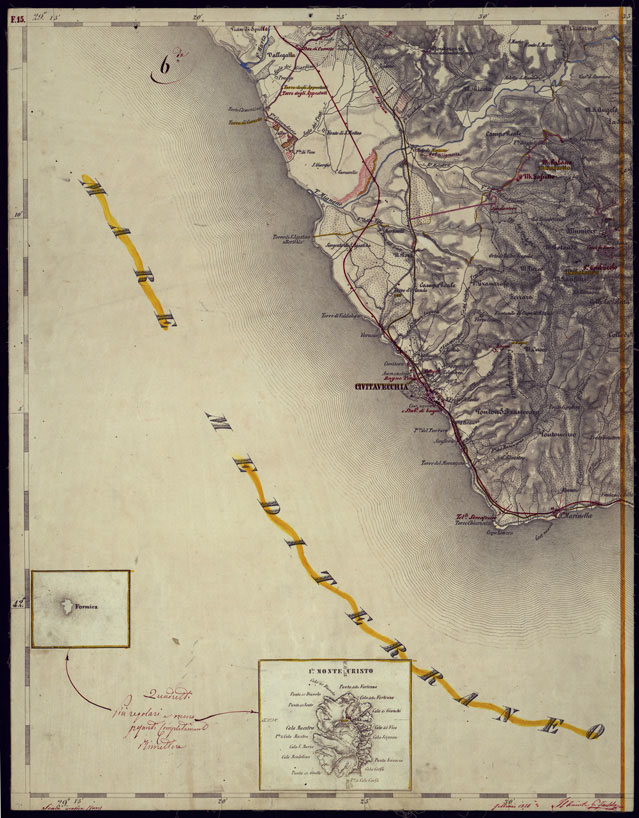 (N:1134) CARTA TOPOGRAFICA DELLA LOMBARDIA, VENETO E ITALIA CENTRALE -FOGLIO F15 (OVEST) CIVITAVECCHIA. (CA000258) Carte e stampe antiche: riproduzione a colori su carta (formato A2)