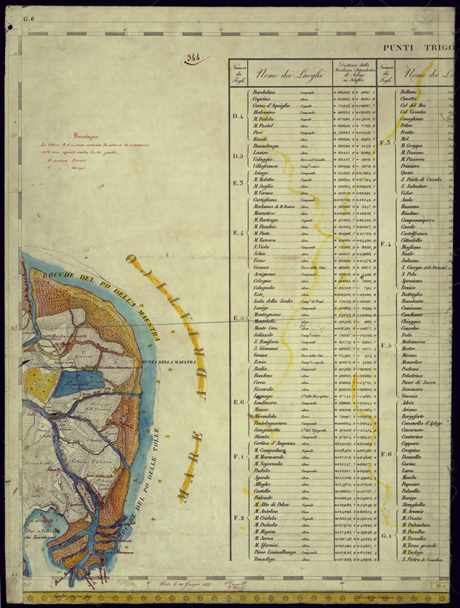 (N:1122) CARTA TOPOGRAFICA DELLA LOMBARDIA, VENETO E ITALIA CENTRALE - FOGLIO G6 (OVEST) POLESINE. (CA000269) Carte e stampe antiche: riproduzione a colori su carta (formato A2)