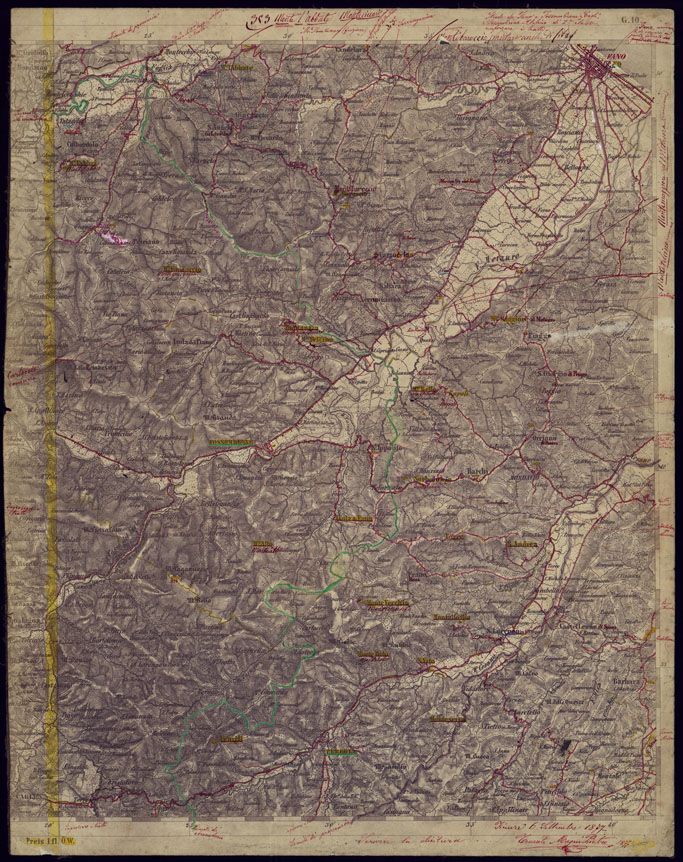 (N:1106) CARTA TOPOGRAFICA DELLA LOMBARDIA, VENETO E ITALIA CENTRALE - FOGLIO G10 (EST) FANO. (CA000273) Carte e stampe antiche: riproduzione a colori su carta (formato A2)