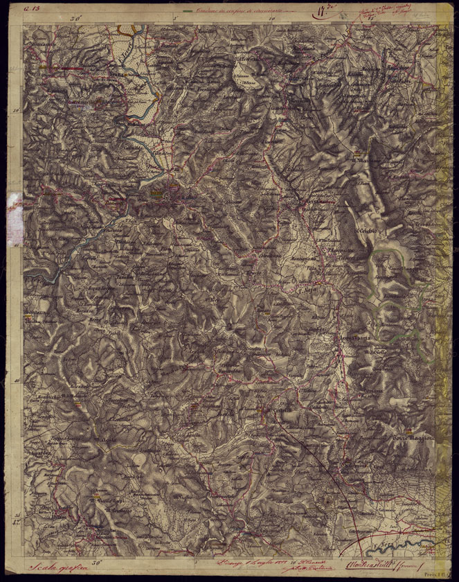 (N:1086) CARTA TOPOGRAFICA DELLA LOMBARDIA, VENETO E ITALIA CENTRALE  - FOGLIO G13 (OVEST) TODI. (CA000278) Carte e stampe antiche: riproduzione a colori su carta (formato A2)