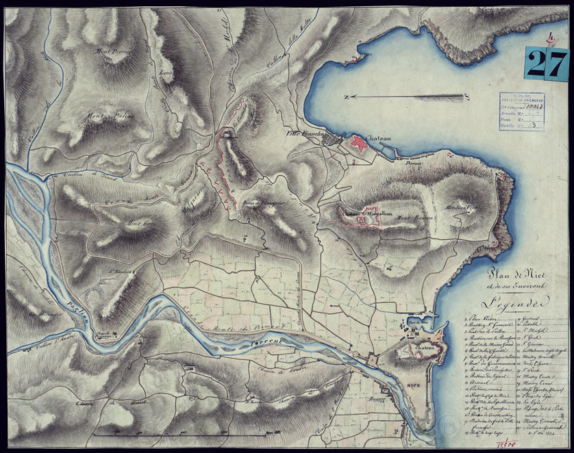 (N:13903) PLAN DE NICE ET DE SES ENVIRONS. (CA000368) Carte e stampe antiche: riproduzione a colori su carta (formato A2)