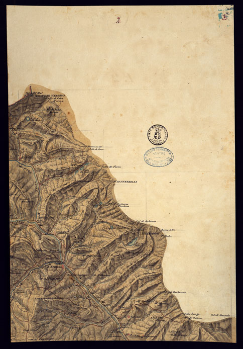 (N:13518) PIANO TOPOGRAFICO DEL CONTADO DI NIZZA DISEGNATO D'ORDINE DI S.E. MARCHESE DI FAVERGES T.E GENERALE, GOVERNATORE, E COMANDANTE G.LE DELLA DIVISIONE DI CUNEO 1832 - FOGLIO 2. (CA000374) Carte e stampe antiche: riproduzione a colori su carta (formato A2)