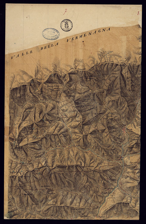 (N:13523) PIANO TOPOGRAFICO DEL CONTADO DI NIZZA DISEGNATO D'ORDINE DI S.E. MARCHESE DI FAVERGES T.E GENERALE, GOVERNATORE, E COMANDANTE G.LE DELLA DIVISIONE DI CUNEO 1832 - FOGLIO 7. (CA000379) Carte e stampe antiche: riproduzione a colori su carta (formato A2)