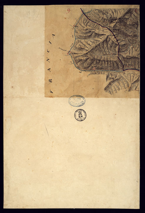 (N:13525) PIANO TOPOGRAFICO DEL CONTADO DI NIZZA DISEGNATO D'ORDINE DI S.E. MARCHESE DI FAVERGES T.E GENERALE, GOVERNATORE, E COMANDANTE G.LE DELLA DIVISIONE DI CUNEO 1832 - FOGLIO 9. (CA000381) Carte e stampe antiche: riproduzione a colori su carta (formato A2)