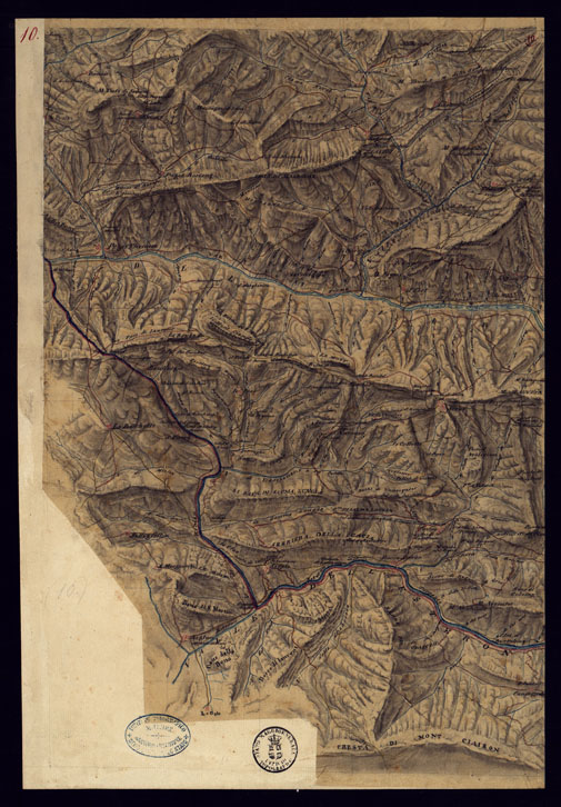 (N:13511) PIANO TOPOGRAFICO DEL CONTADO DI NIZZA DISEGNATO D'ORDINE DI S.E. MARCHESE DI FAVERGES T.E GENERALE, GOVERNATORE, E COMANDANTE G.LE DELLA DIVISIONE DI CUNEO 1832 - FOGLIO 10. (CA000382) Carte e stampe antiche: riproduzione a colori su carta (formato A2)