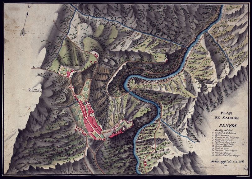 (N:14058) PLAN DE SAORGE. (CA000400) Carte e stampe antiche: riproduzione a colori su carta (formato A2)