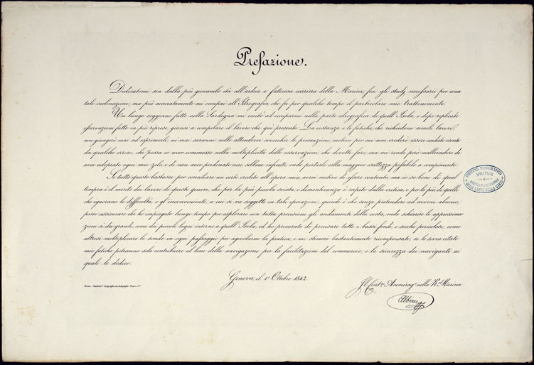 (N:23028) PORTOLANO DELLA SARDEGNA - CARTA IDROGRAFICA DELLA SARDEGNA LEVATA DAL CAVALIERE GIUSEPPE ALBINI CAPITANO DI VASCELLO NELLA MARINA DI S.M. SARDA - PREFAZIONE. (CA000581, CA000611, CA000641) Carte e stampe antiche: riproduzione a colori su carta (formato A2)