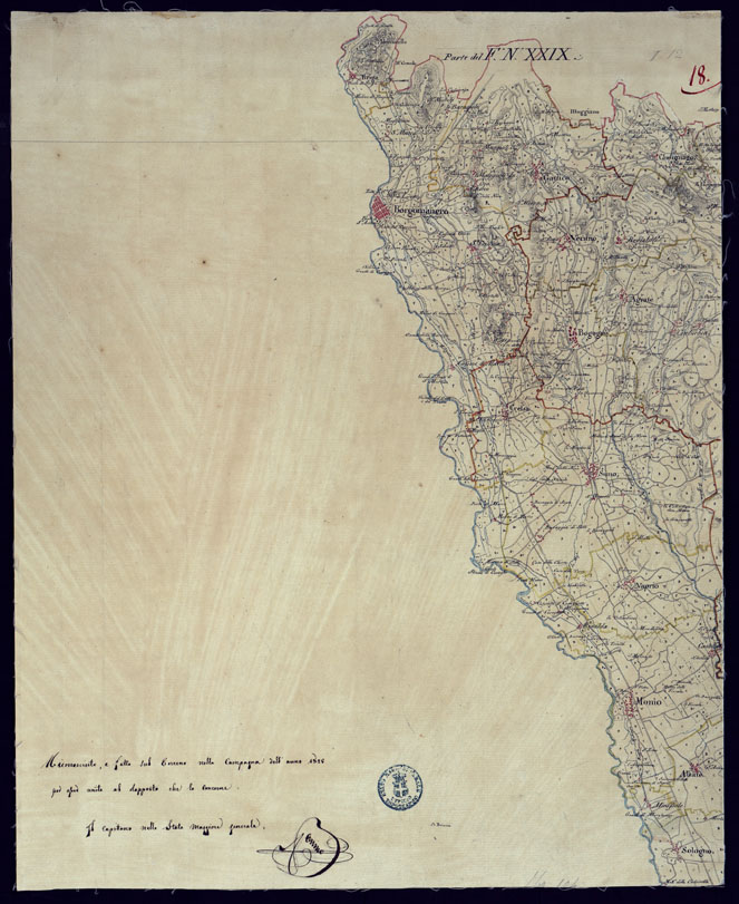 (N:10831) LEVATE TOPOGRAFCHE DELL'ALTO E BASSO NOVARESE - FOGLIO 18. (CA000992) Carte e stampe antiche: riproduzione a colori su carta (formato A2)