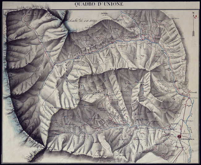 (N:7541) CARTA DI UNA PARTE DELL'ALTA OSSOLA - QUADRO D'UNIONE (CA001391) Carte e stampe antiche: riproduzione a colori su carta (formato A2)