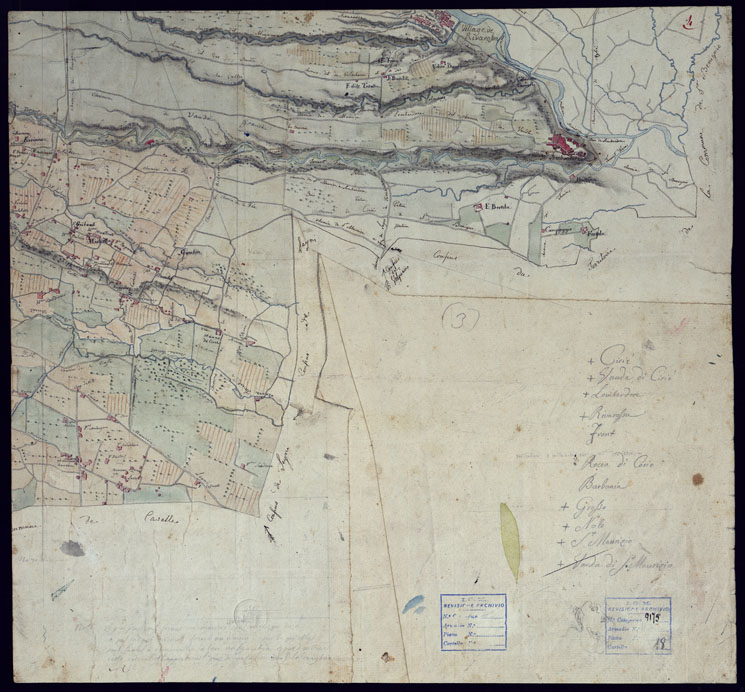 (N:23387) CARTA ORIGINALE DELLE VAUDE RILEVATA NEL 1832 AL 10.000 PER LO STABILIMENTO DEL CAMPO D'ISTRUZIONE, CHE EBBE LUOGO NELL'AUTUNNO DEL 1833 - FOGLIO 4. (CA001455) Carte e stampe antiche: riproduzione a colori su carta (formato A2)