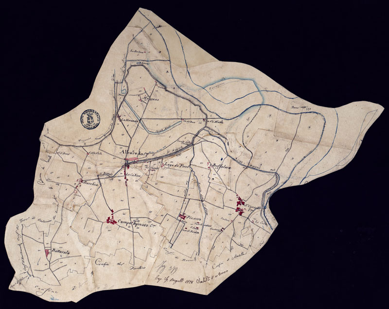 (N:10622) MINUTE DI CAMPAGNA ALLA SCALA DI 1 20.000 DI PARTE DEL TERRITORIO DEL CIRCONDARIO DI VOGHERA ESEGUITE NELL'ANNO 1828 - FOGLIO 10. (CA001468) Carte e stampe antiche: riproduzione a colori su carta (formato A2)