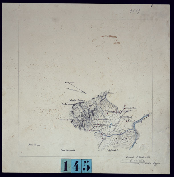 (N:23463) VINADIO E DEMONTE - SPEZZONE DI CARTA. (CA001745) Carte e stampe antiche: riproduzione a colori su carta (formato A2)