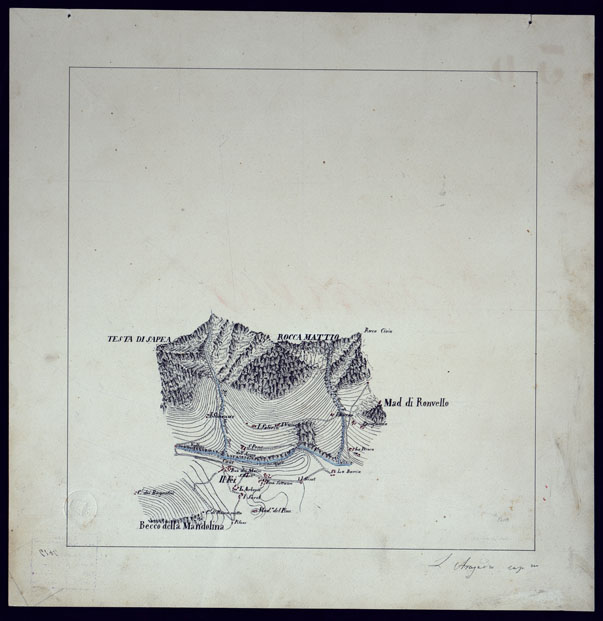 (N:23465) VINADIO E DEMONTE - SPEZZONE DI CARTA. (CA001746) Carte e stampe antiche: riproduzione a colori su carta (formato A2)