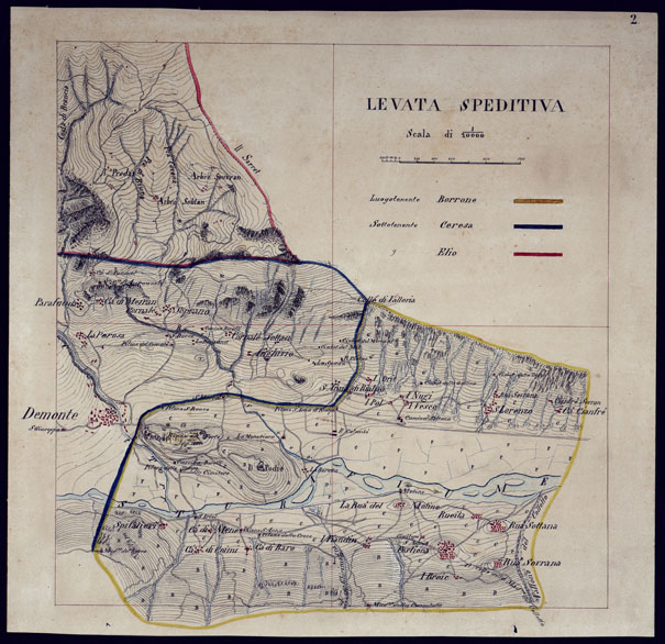 (N:23473) LEVATA SPEDITIVA DELL'ASSIETTA E DINTORNI AL 10.000 E 20.000  LEVATA SPEDITIVA -TAVOLA 2. (CA001761) Carte e stampe antiche: riproduzione a colori su carta (formato A2)