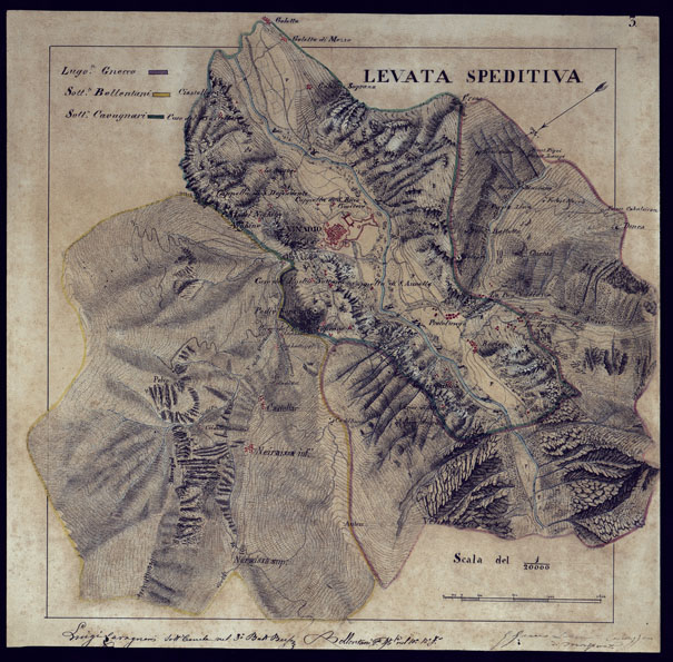 (N:23474) LEVATA SPEDITIVA DELL'ASSIETTA E DINTORNI AL 10.000 E 20.000  LEVATA SPEDITIVA -TAVOLA 3 (CA001762) Carte e stampe antiche: riproduzione a colori su carta (formato A2)