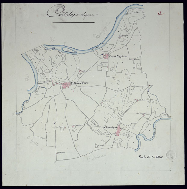 (N:6659) TERRITORIO COMPRESO TRA RACCONIGI, MORETTA, SAVIGLIANO, ALESSANDRIA ED IVREA - CANTALUPO LIGURE. (CA001864) Carte e stampe antiche: riproduzione a colori su carta (formato A2)
